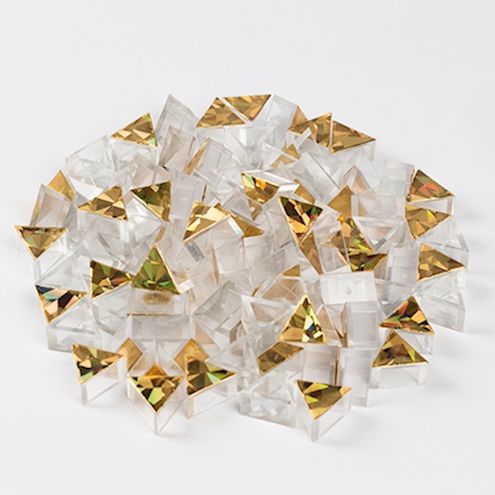 Glitzer-Prismo Dreiecksteine gold, ca. 100 Stk.