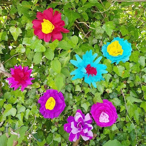 Krepp-Papier-Blumen