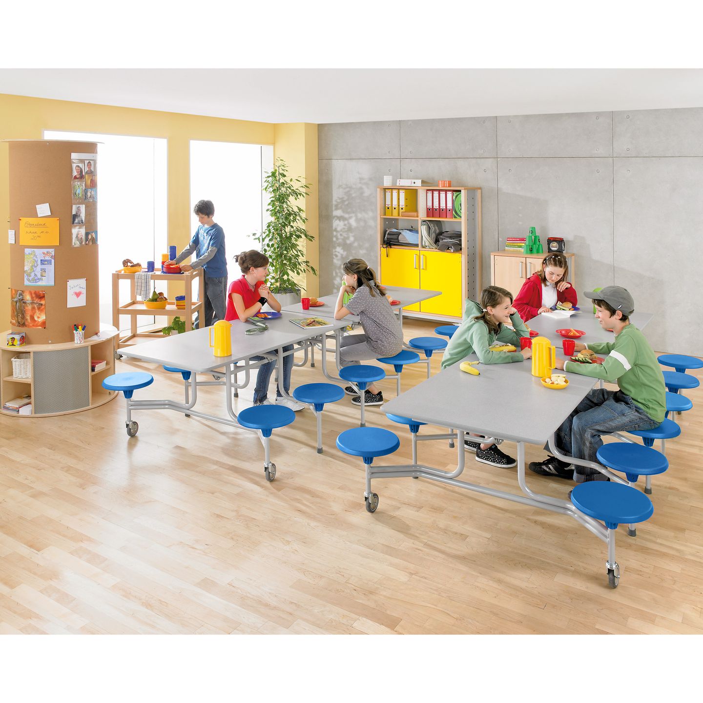 12er-Tisch-Sitz-Kombination rechteckig, Tischhöhe 66 cm Sitzhöhe 36 cm