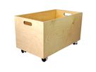 Holzkiste L mit Rollen 60 x 35 x 30 cm
