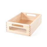 410.006.336 - Materialkasten mit Acrylglasfenster, B 27 x H 12,2 x T 34,5 cm, Eiche massiv