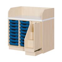 Wickelkommode mit 16 niedrigen Boxen, Aufstieg rechts, B 107 x H 113 x T 91,5 cm