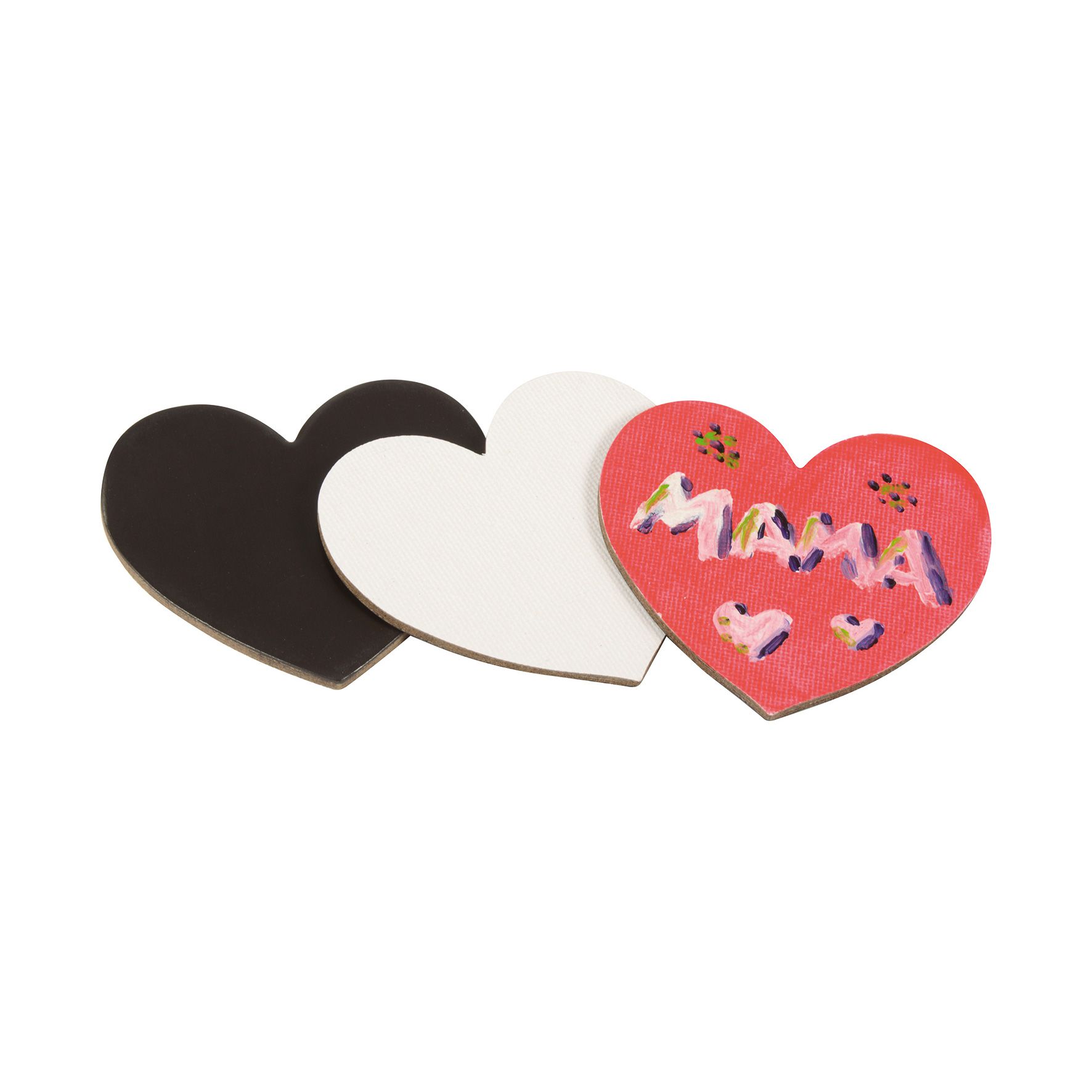 Magnet Leinwandherzen 12er Set
