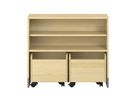 Pureo Regalschrank für Rollkästen Furnier, mit 1 Einlegeboden, B 100 x H 87,5 (inkl. Sockel) x T 42 cm