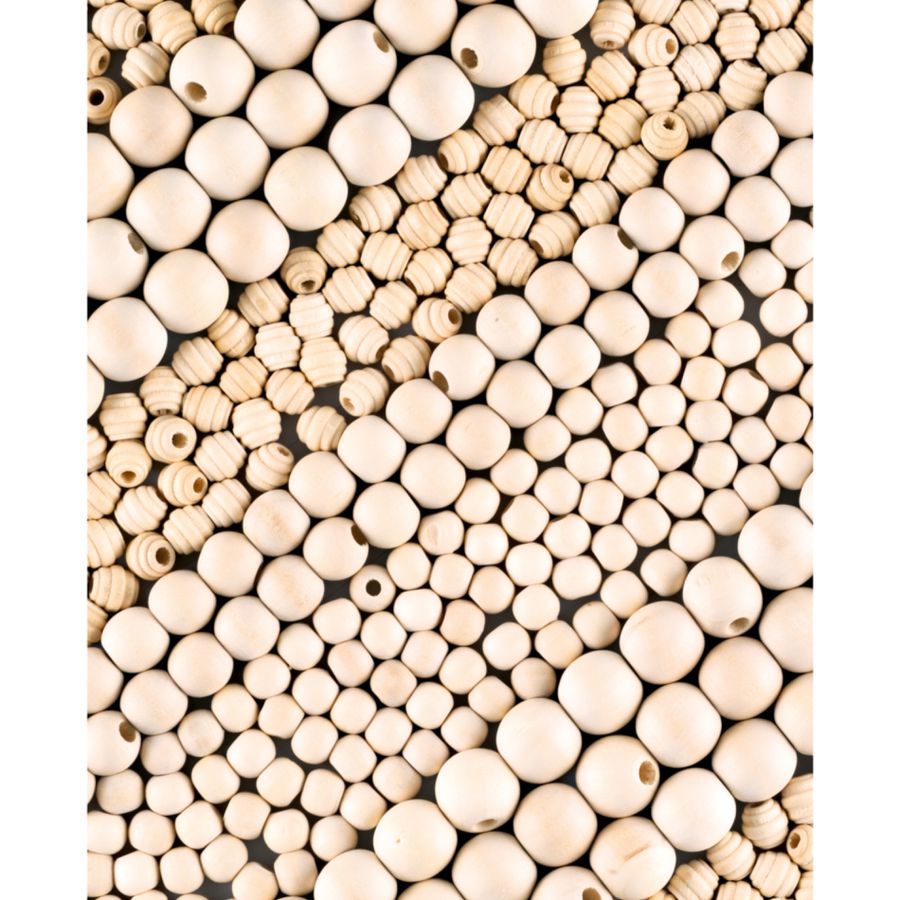 Holzperlen Natural Jumbo. 1 kg