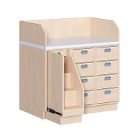 Wickelkommode mit 8 Schubladen, B 107 x H 113 x T 91,5 cm, Aufstieg links