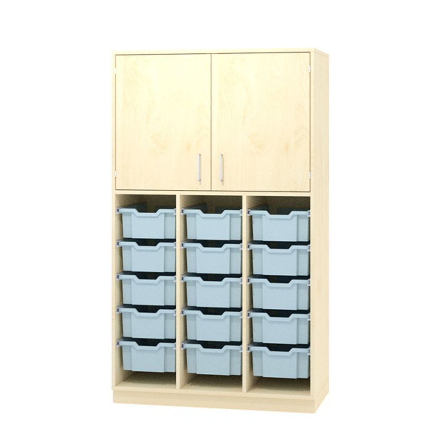 Kombischrank geschlossen mit 15 Paar Fürhungsleisten, mit Sockel, Dekor, B 105,1 x H 180 x T 45 cm