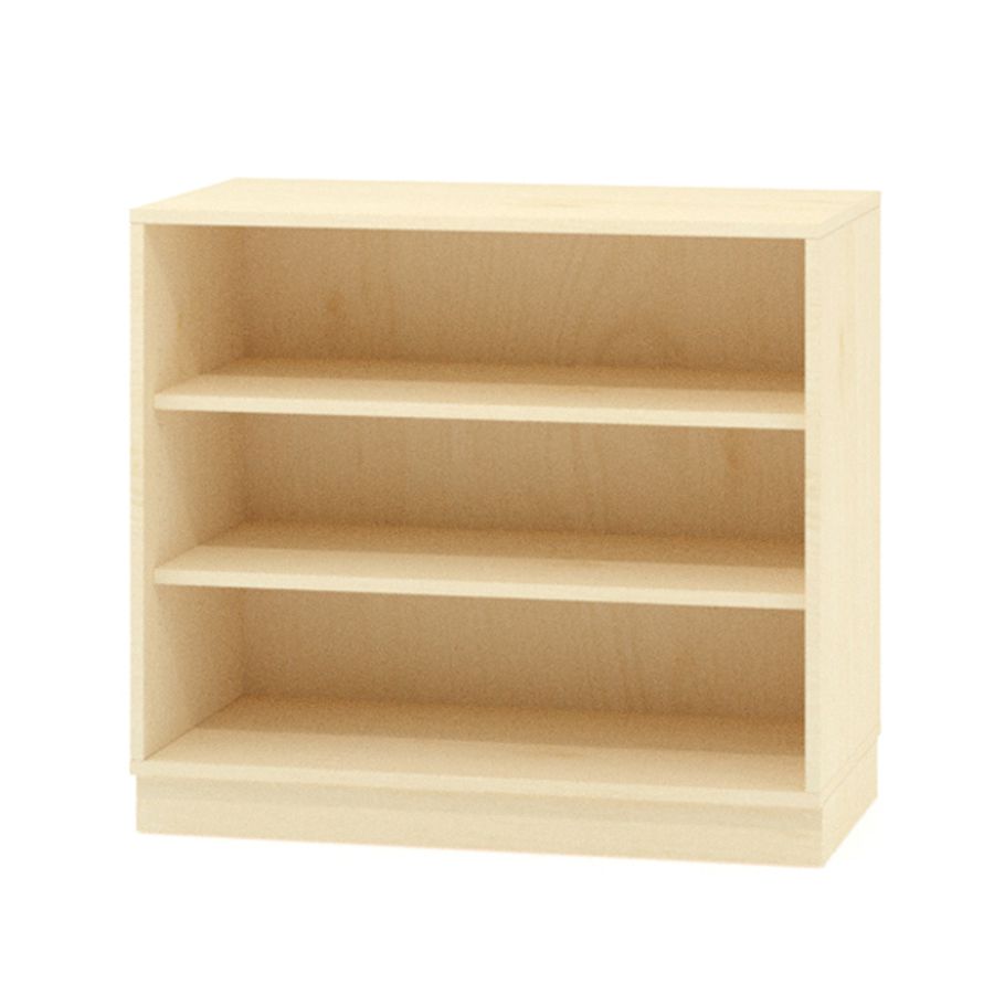 Materialschrank offen mit Rollen und 2 Einlegeböden, Furnier, B 90 x H 80 x T 40 cm