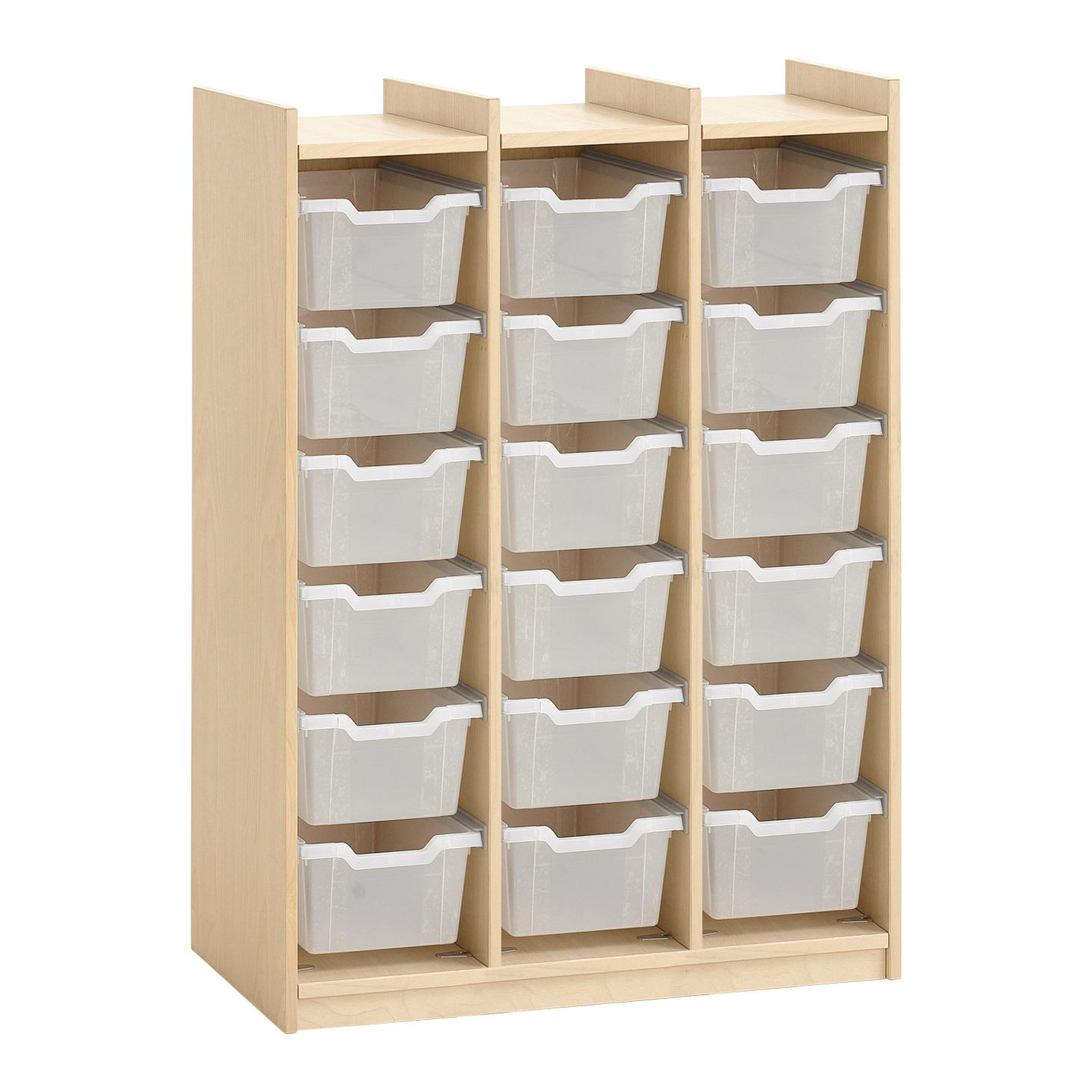 Stauraumschrank für 18 Kunststoffboxen