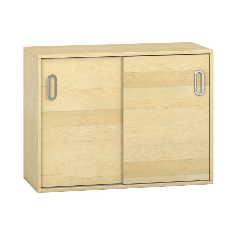 Pureo Portfolioschrank mit Schiebetüren, Furnier
mit 1 Mittelwand und 2 Einlegeböden
B 100 x H 75 x T 42 cm
