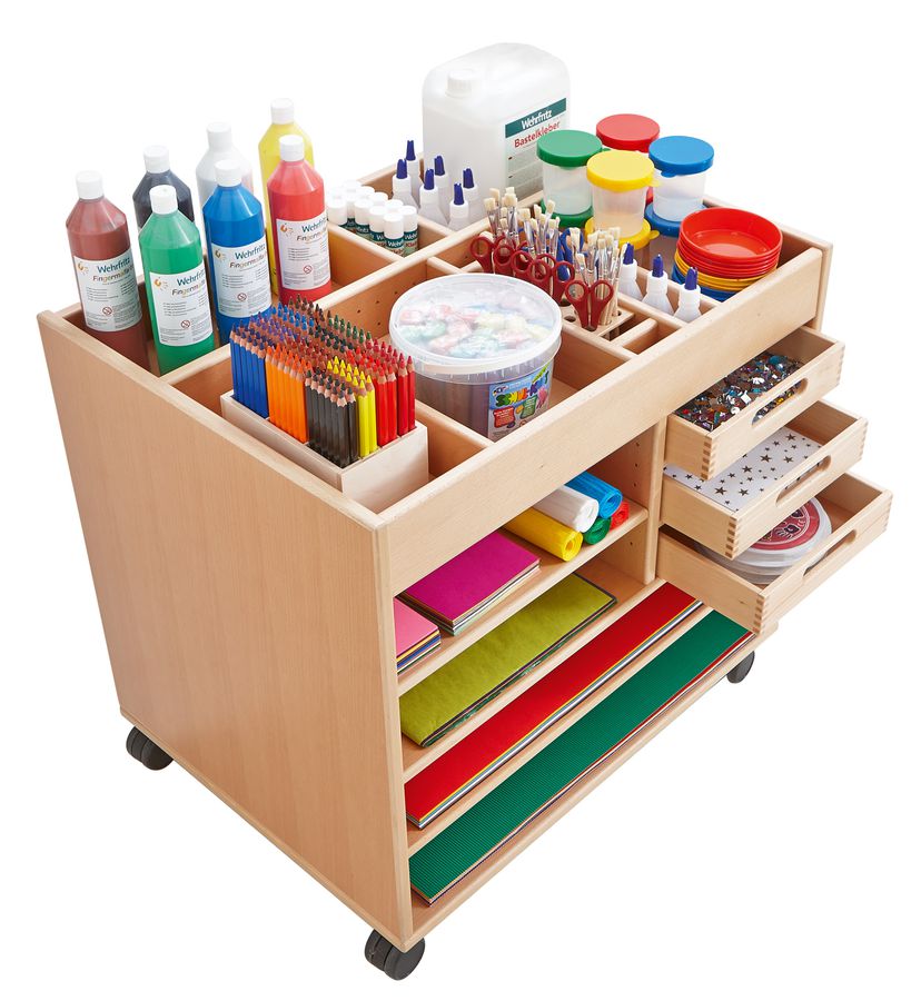 Atelierwagen in Buche, B 81 x H 76 x T 60 cm