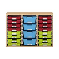 Pureo Regalschrank für Materialboxen Furnier, B 107 x H 75 x T 42 cm