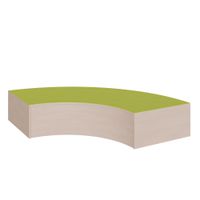 Linoleumpodest Viertelkreisbogen, ringsum geschlossen, B 150 x H 35 x T 150 cm