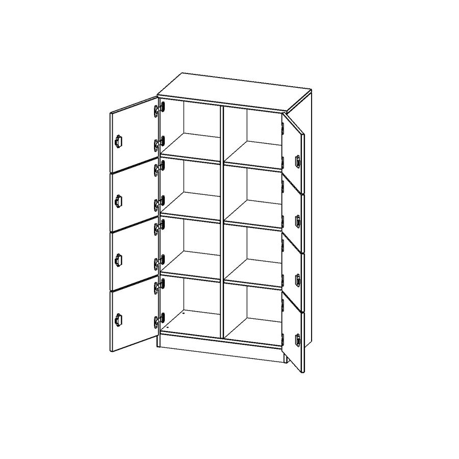 Schliessfachschrank mit 8 Schliessfächer, B 80 x H 154 x T 40 cm
