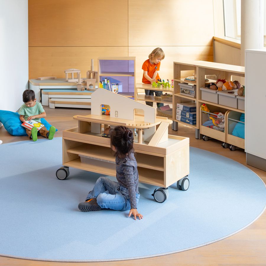 Pureo Rollkasten hoch Furnier, mit Acryleinsatz, B 45,8 x H 42,4 x T 30,5 cm