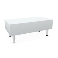 Mittleres Podest ohne Lehne in K200 polarweiss, B 130 x SH 53 x T 65 cm