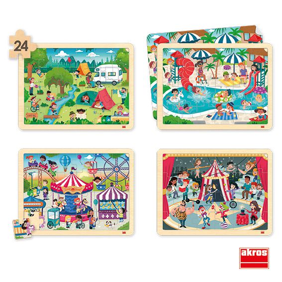 Puzzles Freizeit, 4x 24 Teile