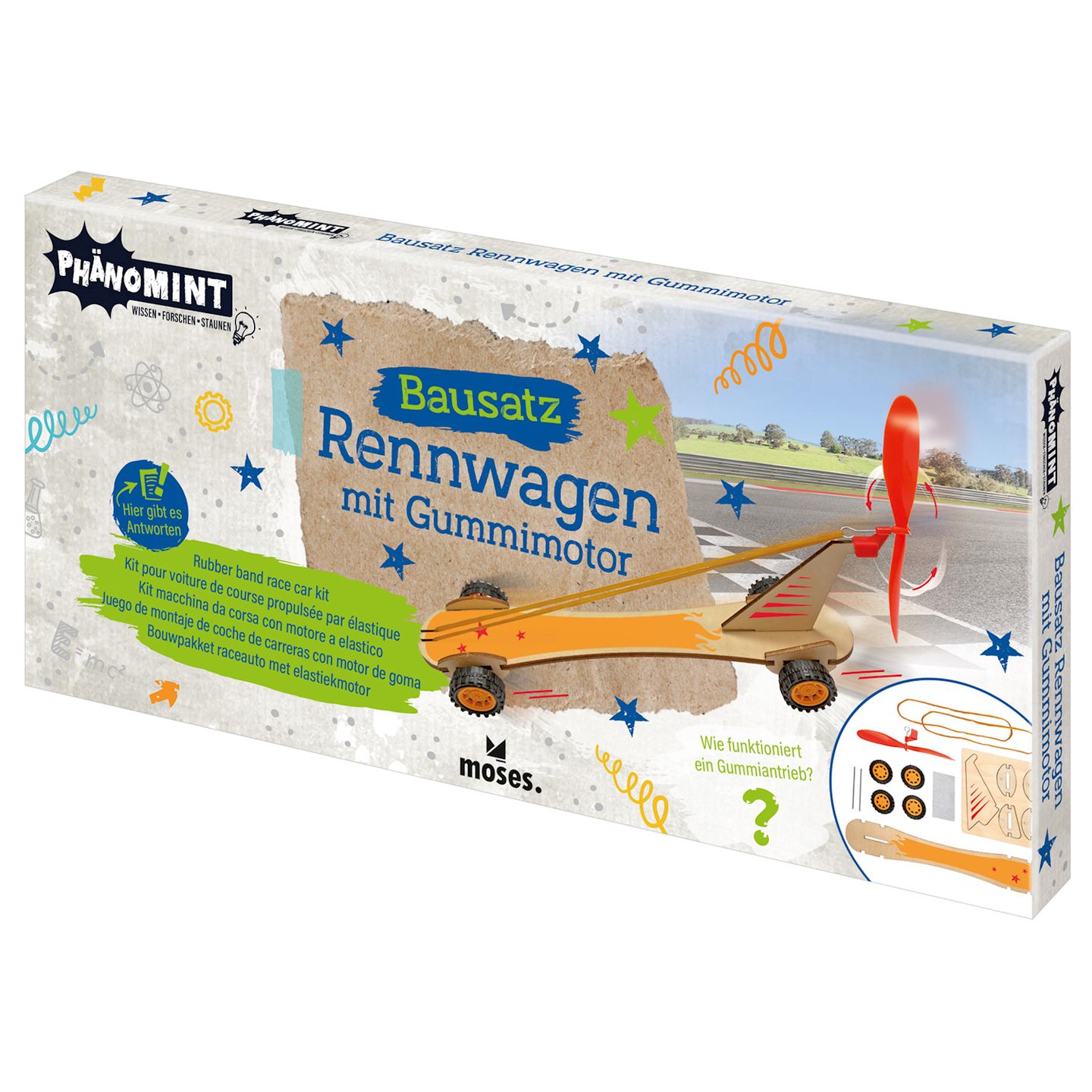 PhänoMINT Bausatz Rennwagen mit Gummimotor