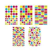 Geometrische Formen sortiert, Sticker, 20 Bogen, 1348 Stk.