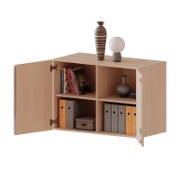 Aufsatzschrank mit Doppeltüren, Mittelwand, 1 Einlegeboden, abschliessbar, B 104,5 x H 72 x T 40 cm