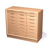 410.025.102 - Schrank mit 24 Eigentumskästen mit Sockel, Massivholz Birke, B 90 x H 80 x T 40 cm