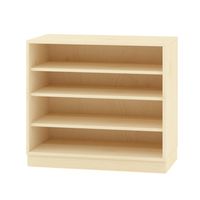 Materialschrank offen mit Sockel und 3 Einlegeböden, Furnier, B 90 x H 80 x T 40 cm