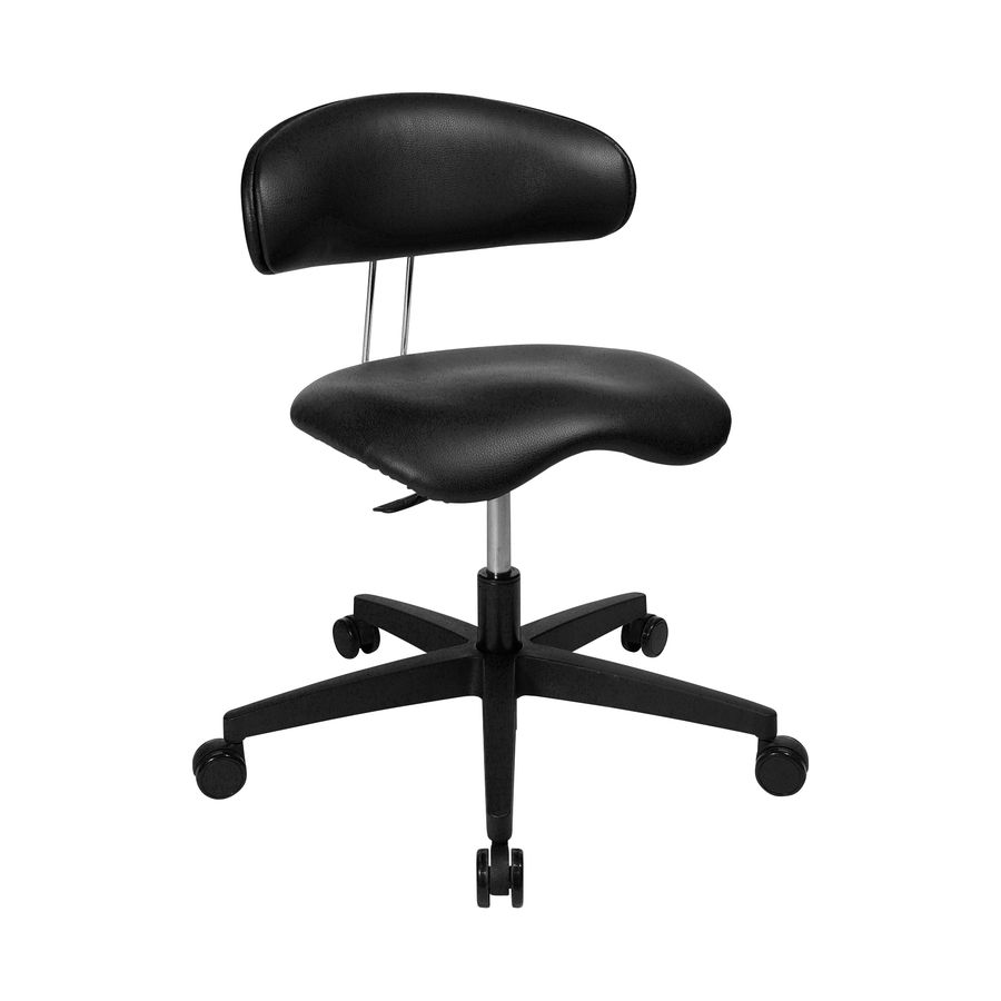 Ortho-Erzieher:innenstuhl mit Rückenlehne und Kunstlederbezug, Sitzhöhe 34-47 cm