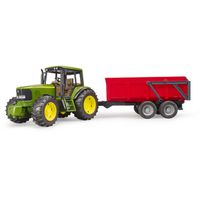 John Deere mit Wannenkippanhänger