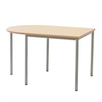 Easy-Tisch kurzseitig rund mit Melaminharz-Belag und Gleiter, B 120 x H 48,5-75,5 x T 80 cm