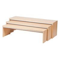 Stapelbank 3er Set, Furnier, B 106 / 113 / 120 x H 28/33/38 x T 34 cm