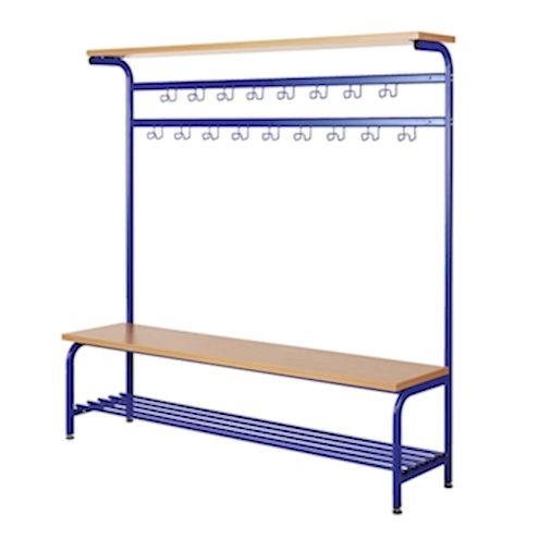 Stahlgarderobe Komplettelement mit 17 Haken