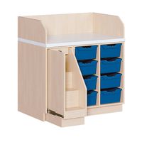 Wickelkommode mit 8 hohen Boxen, B 107 x H 113 x T 91,5 cm, dreireihig, Aufstieg links
