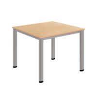Quadrattisch, B 80 x T 80 cm, Melaminharz-Belag, Tischbeine aus Stahl