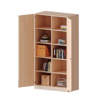 Schrank mit Sockel und 2 Türen abschliessbar, Mittelwand, 8 Einlegeböden, B 120 x H 190 x T 60 cm