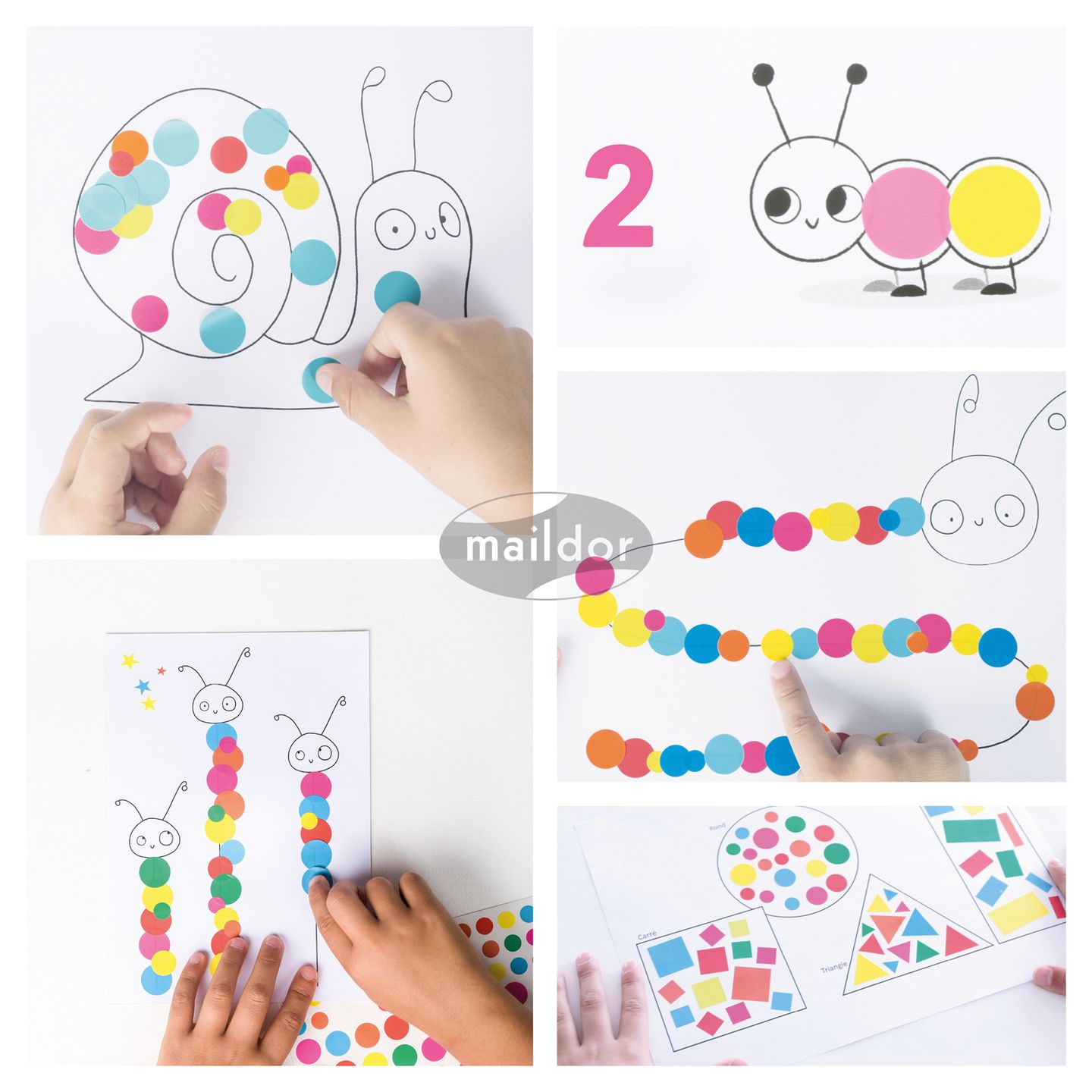 Geometrische Formen sortiert, Sticker, 60 Bogen, 7920 Stk.