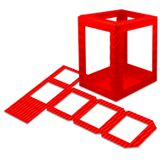 212.634.530 - Laternenrohling Wellpappe eckig, rot, 5 Stk.
