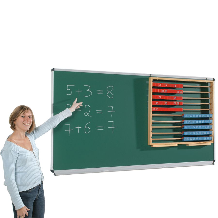 Langwandtafel Stahlemaille grün, mit Ablage, B 120 x H 90 cm