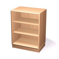 Materialschrank offen mit Sockel und 2 Einlegeböden, Massivholz Birke, B 60 x H 80 x T 40 cm