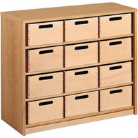Schrank mit 12 Materialkästen Forminant, B 100 x H 83,6 x T 39,4 cm