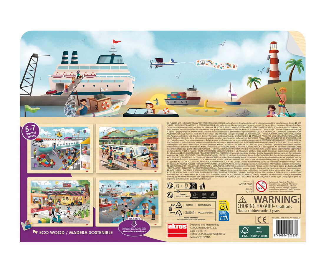 Puzzles Transport, 4x 35 Teile