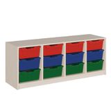 460.002.434K - ErgoTray Regal mit Sockel, 12 hohen ErgoTray-Boxen, B 139 x H 60 x T 40 cm