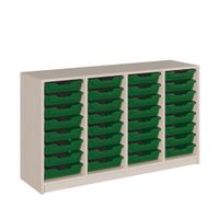 ErgoTray Regal mit Sockel, 32 flachen Boxen, B 139 x H 80 x T 40 cm