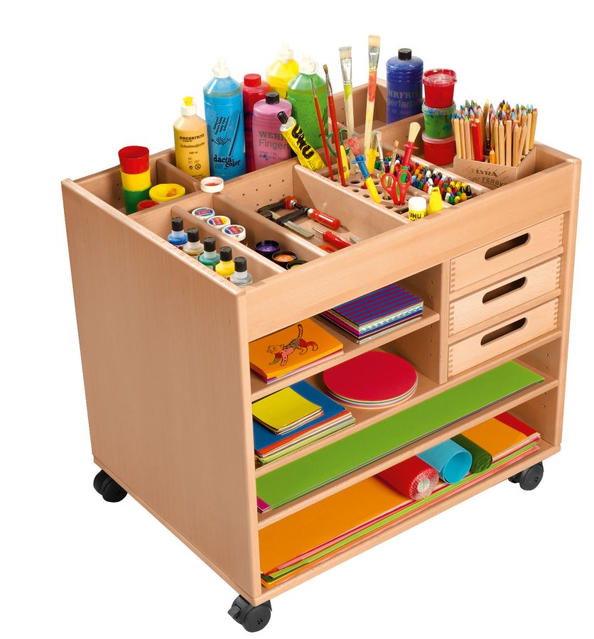 Atelierwagen in Buche, B 81 x H 76 x T 60 cm