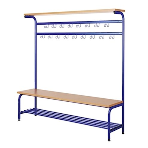 Stahlgarderobe Komplettelement mit 11 Haken