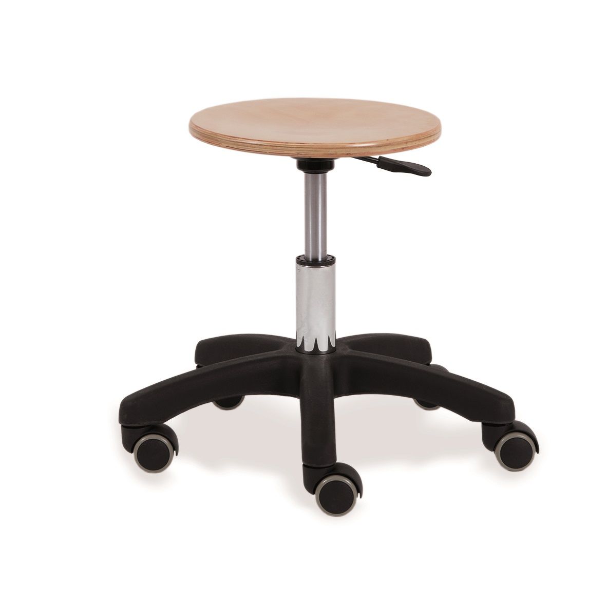 Hocker mit Holzsitz
