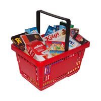 Supermarkt-Korb gefüllt