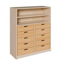 Schrank mit 10 Massivholzkästen und 1 Einlegeboden, B 102 x H 120 x T 40 cm