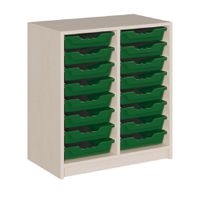 ErgoTray Regal mit Sockel, 16 flachen Boxen, B 70,5 x H 80 x T 40 cm