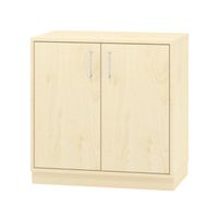 Materialschrank mit Doppeltüren und Sockel, Furnier, 2 Einlegeböden, B 80 x H 80 x T 40 cm