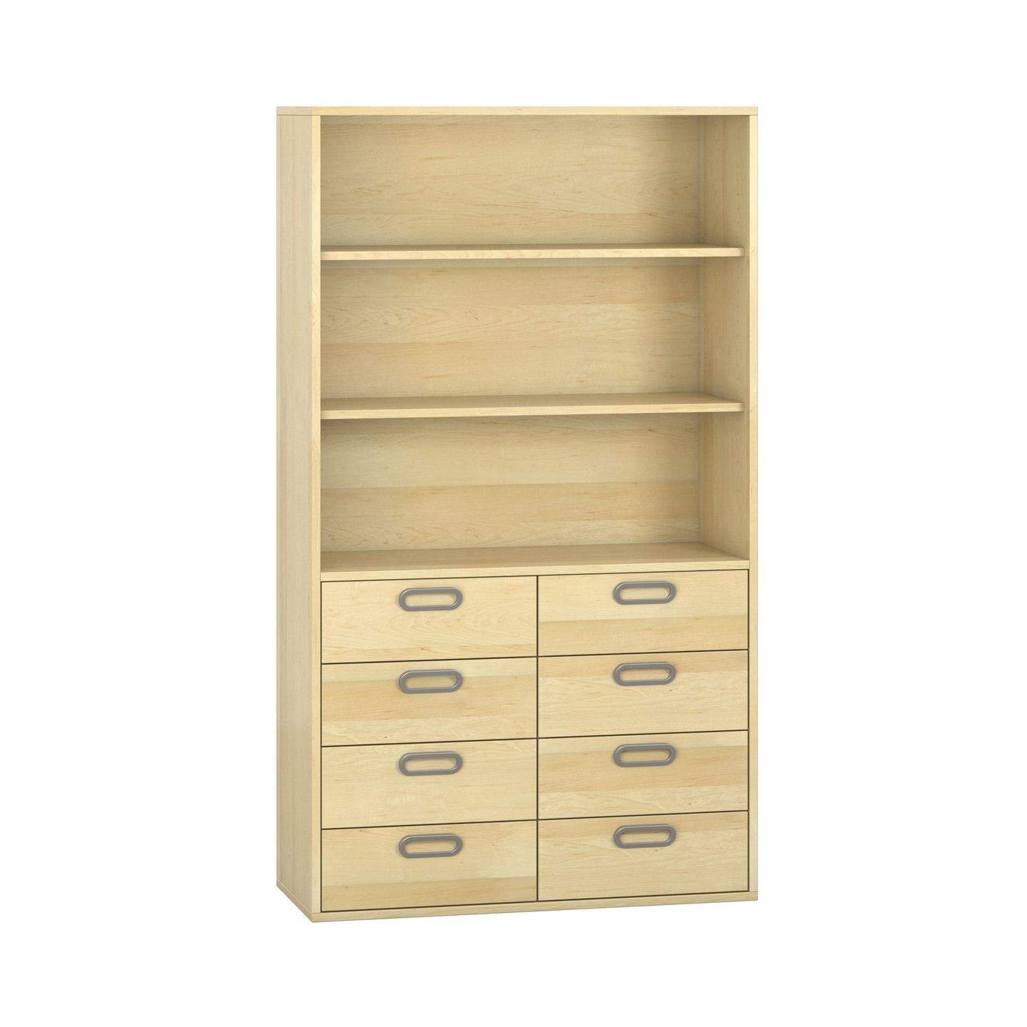 Pureo Türenschrank mit 8 Schubkästen, oben offen, Furnier
mit 3 Einlegeböden
B 100 x H 175 x T 42 cm